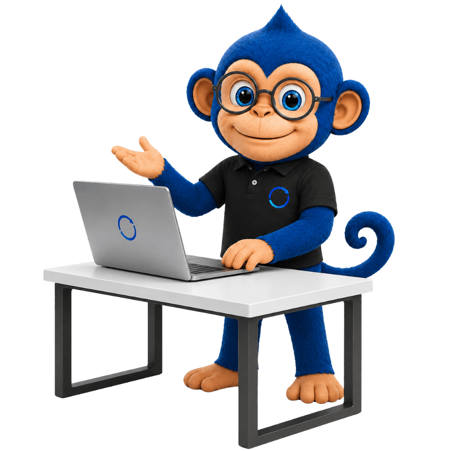 Suma frente a su laptop, listo para guiarte paso a paso en SUMAUP360