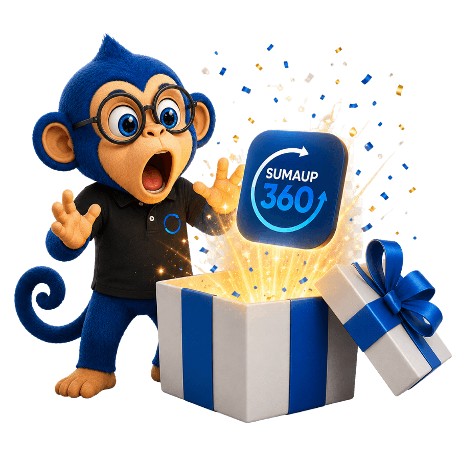 Suma abriendo un regalo sorpresa que representa empezar con SUMAUP360