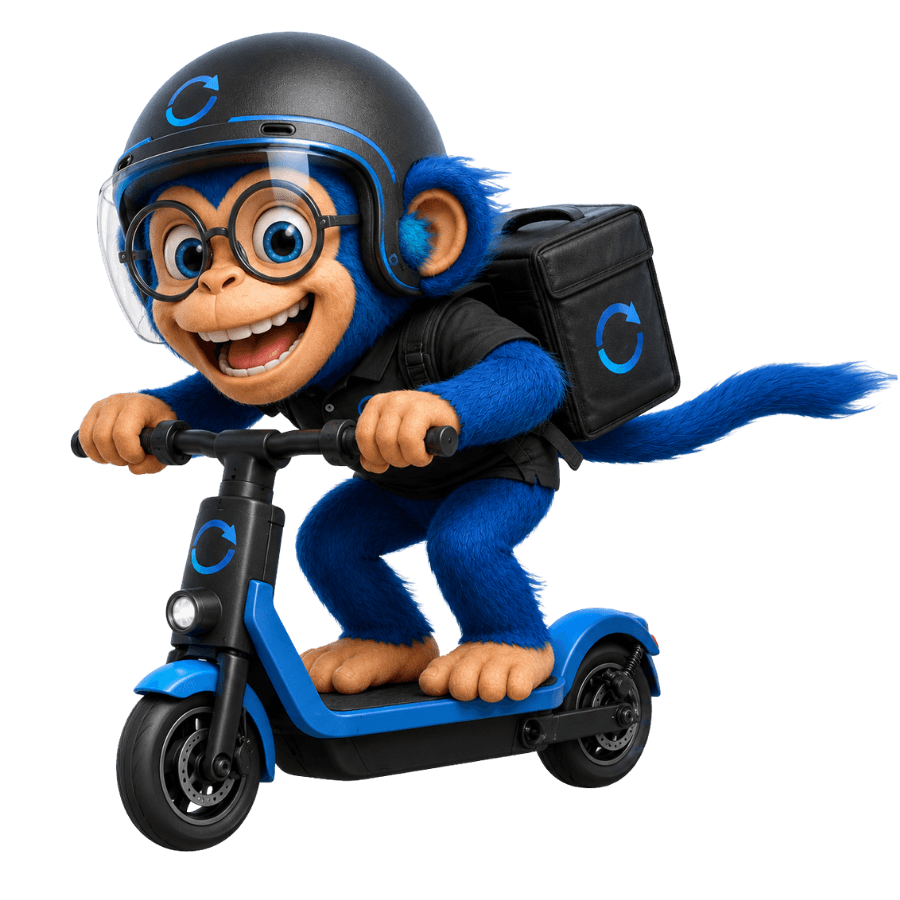 Suma haciendo delivery en moto, representando a los repartidores que usan la App