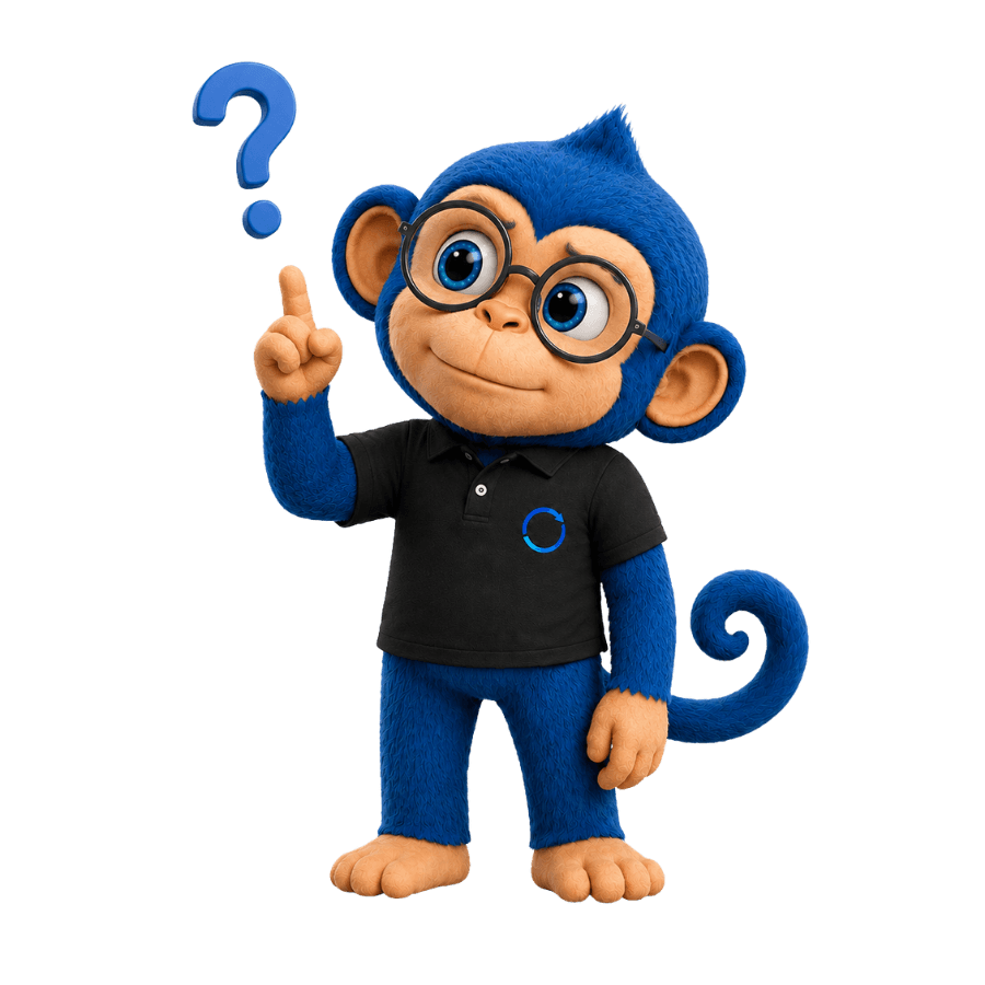 Suma señalando un signo de interrogación, listo para resolver tus dudas